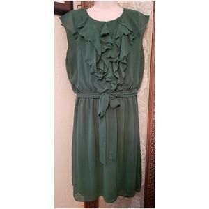RESERVED Beautiful Green Ruffled Dress